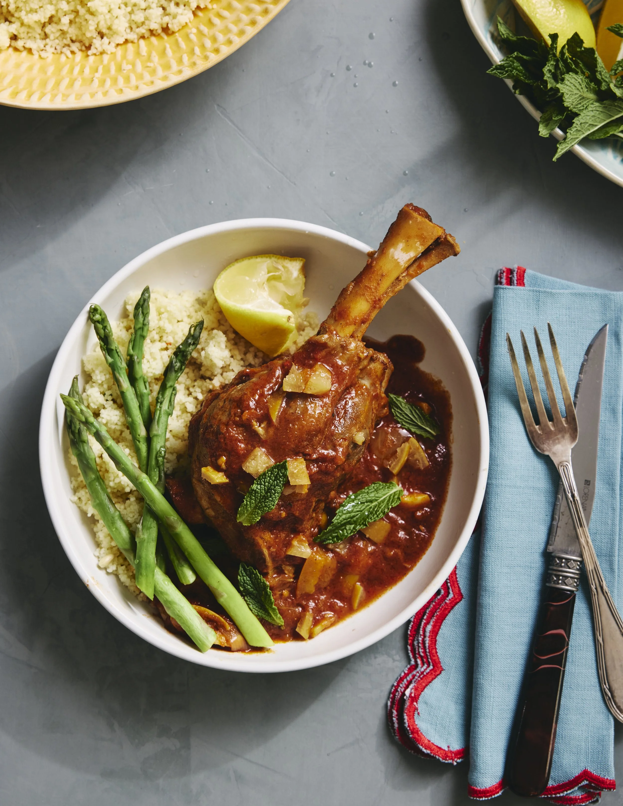 Braised Lamb Shanks with Couscous and Preserved Lemon