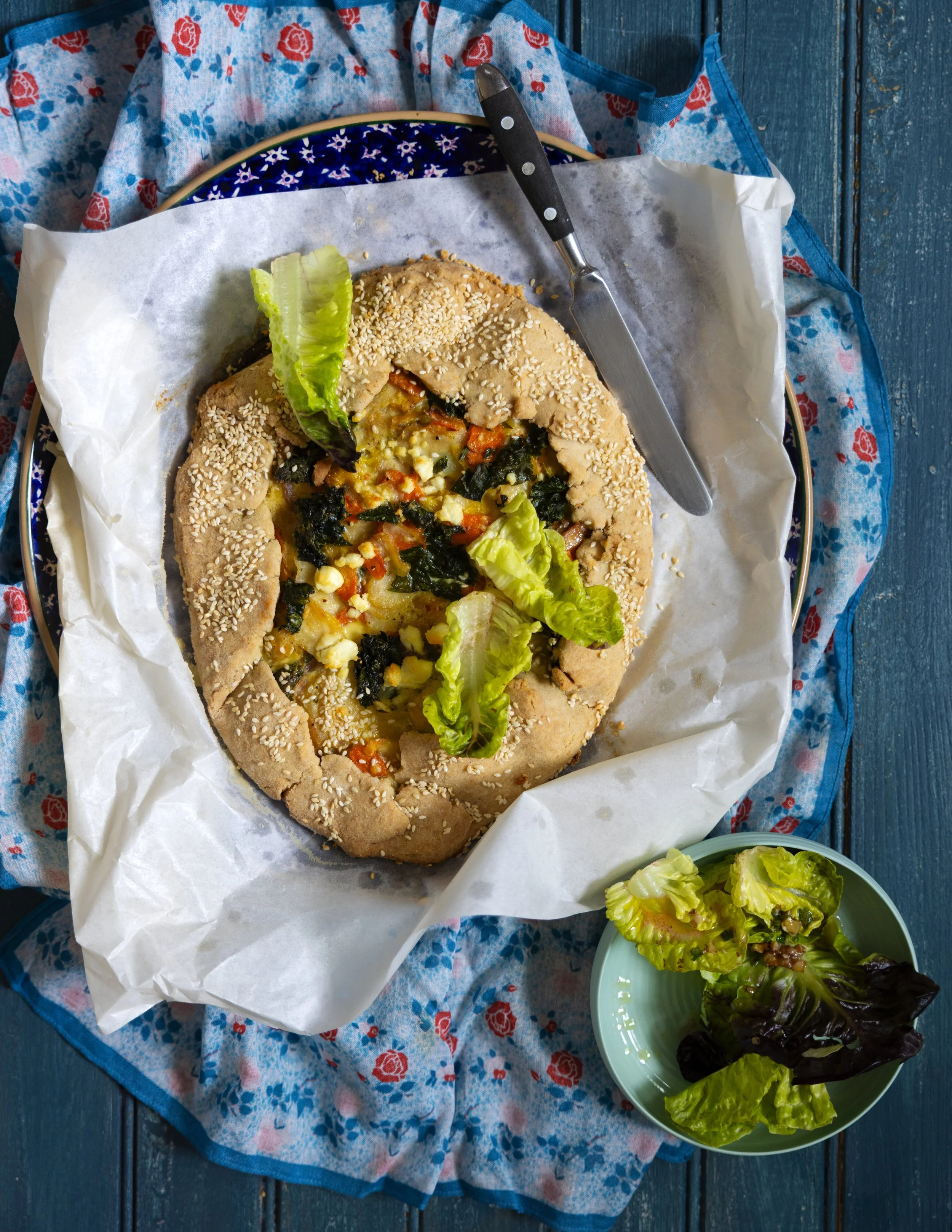 Autumn Galette with Chicken, Carrots and Spinach