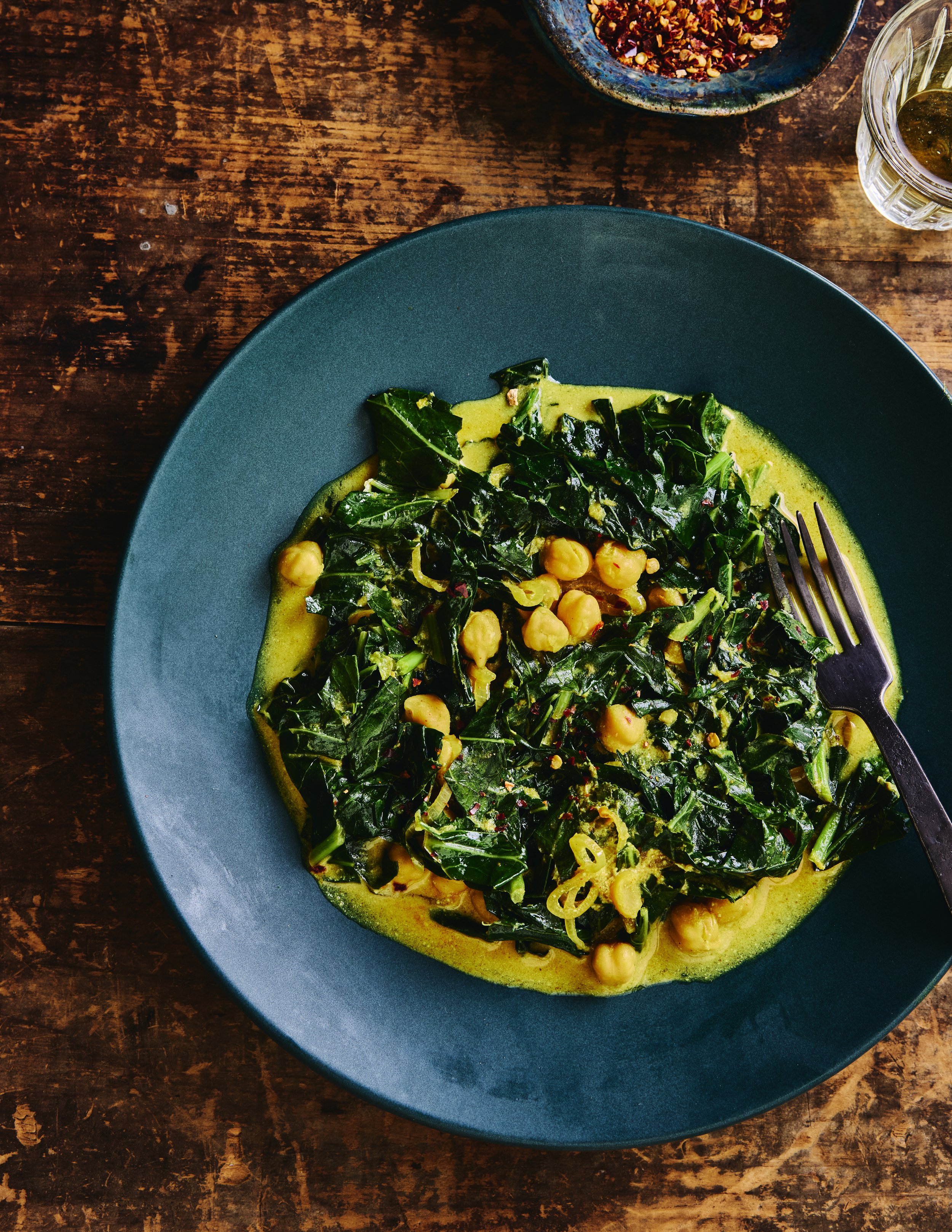Collards and Kale with Ginger, Turmeric and Lemon