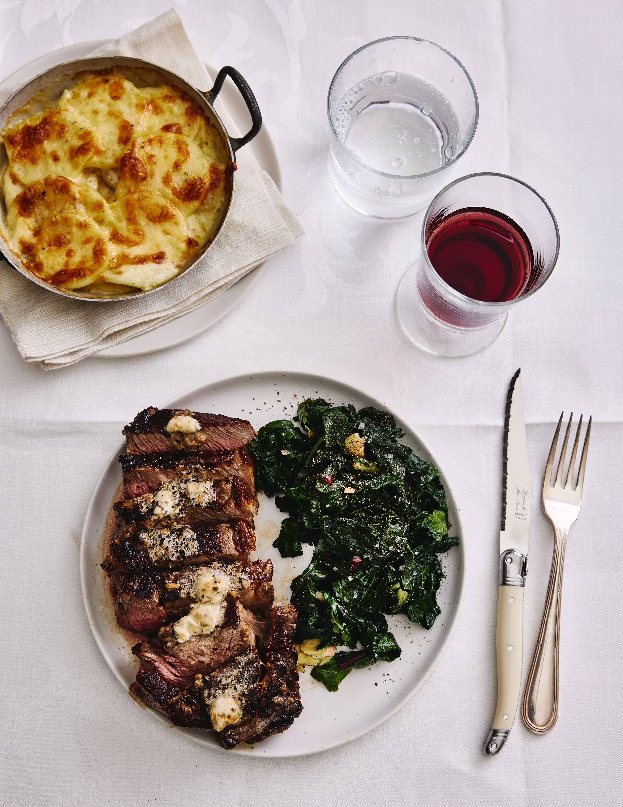 Charred Ribeye Steak with Black Garlic Butter