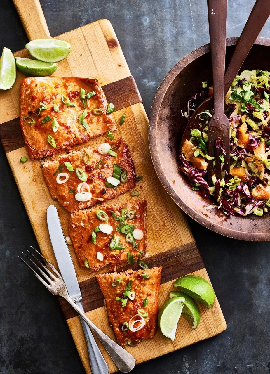 Broiled Salmon with Spicy Maple Glaze