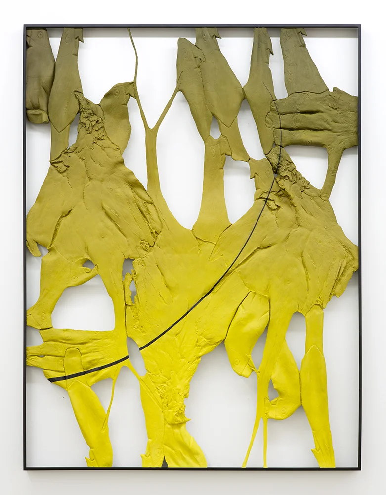 Legacy 1 , Oil paint, spray paint, urethane resin, epoxy, wood, powder-coated aluminum frame, 48 x 36 in., 2014