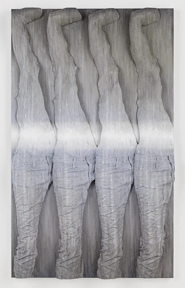 Sheen (Jen's Hip) , Oil paint, acrylic paint, spray paint, urethane resin, epoxy on Dibond panel, 58 x 35 x 5 in., 2015