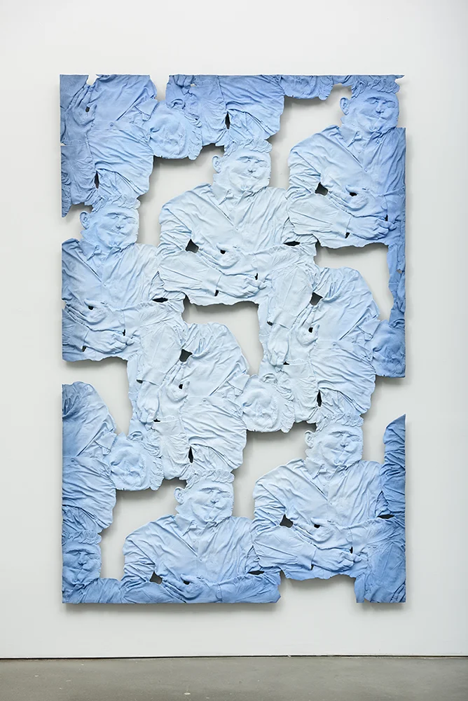 Dr. Eric Lander, Geneticist 1 , Oil paint, acrylic paint, urethane resin, epoxy, fiberglass, wood framing, 92 x 60 in., 2017