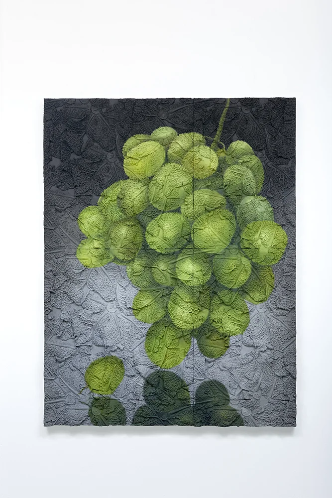 Stubborn Double 3 , Oil paint, acrylic paint, urethane resin, epoxy, urethane glue on dibond panel, 52x40 in., 2017 Photo: Tony Luong