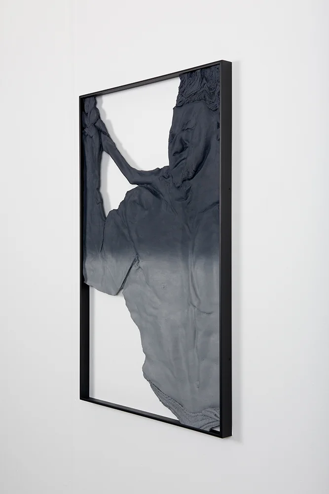 Fitness Trainer (Stephen Marino) #4 , Oil, acrylic, Flashe paint, urethane resin, epoxy, fiberglass, aluminum framing, 37 x 23.5 x 3 in each, 2017, side view