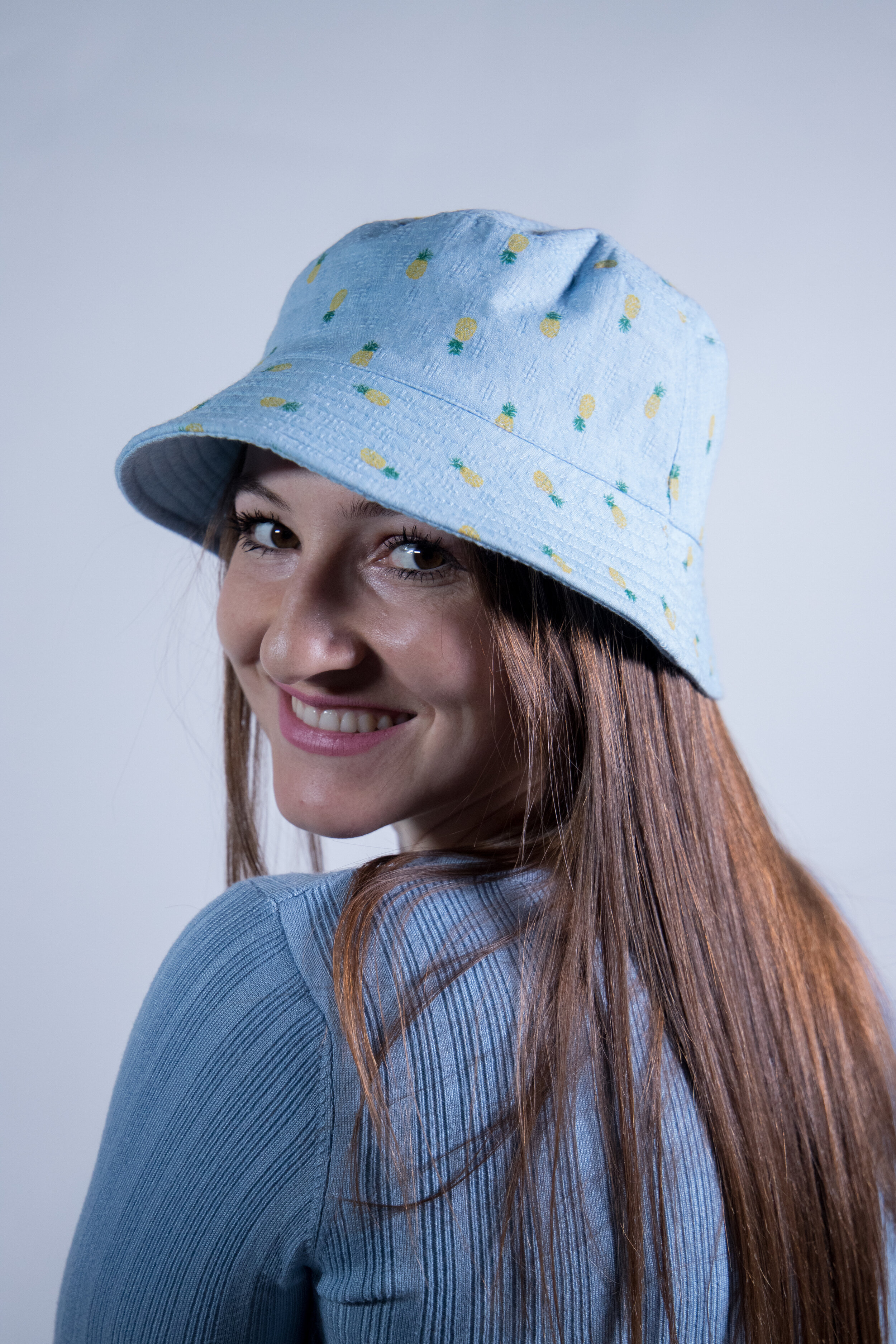 Blue Pineapple Bucket Hat — Handy Hats