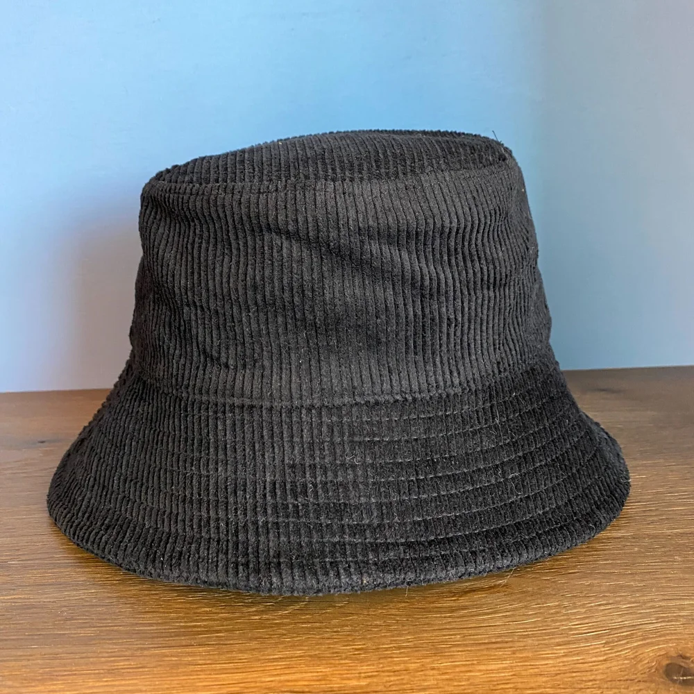 Black Corduroy Bucket Hat - Super Soft One Size Fits Most Fashion Hat