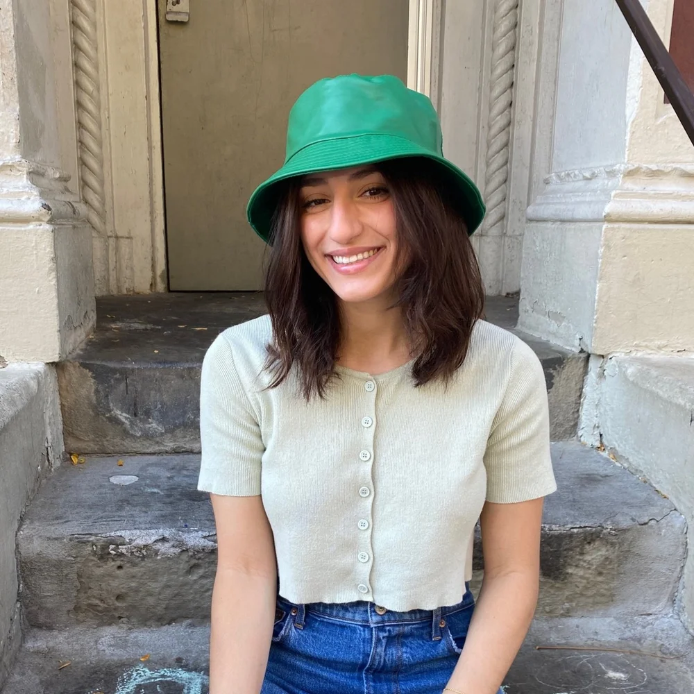 Leather Cult Gia light green bucket hat Green Leather Bucket Hat — Handy Hats main image 3