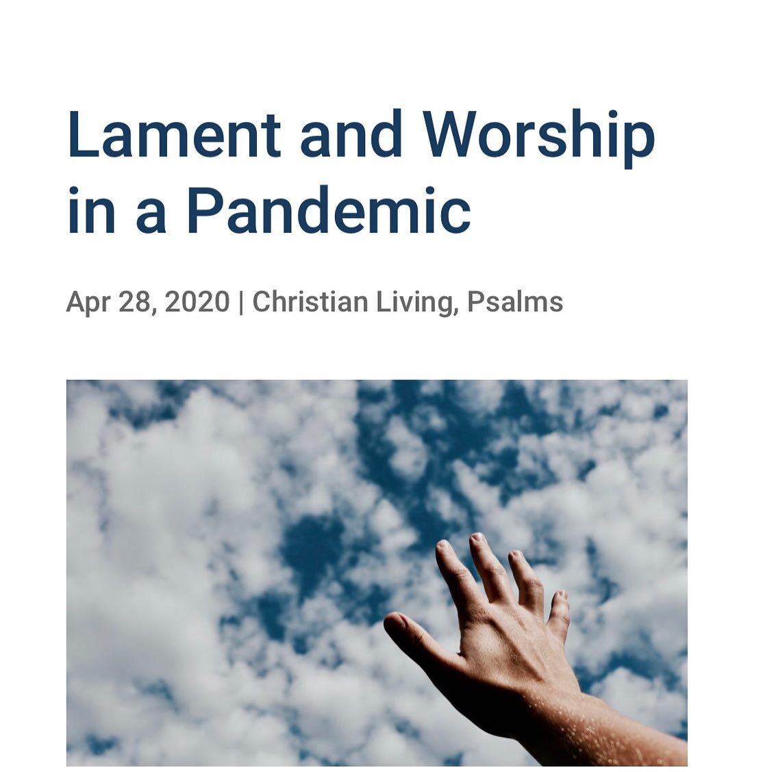 Many of us are grieving during this time. Robert B. Sloan, author of the #hamelinstoop series, just posted an encouraging blog about lament and worship. Link in bio.
&bull;
&bull;
&bull;
#covid_19 #grieving #lament #encouragement