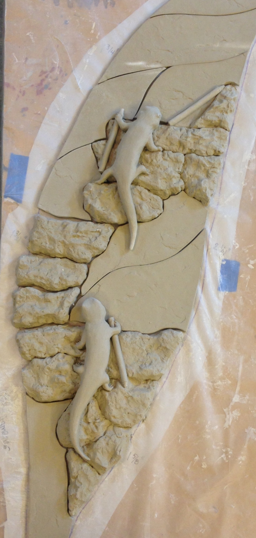 Barred Tiger Salamander - sculpted clay