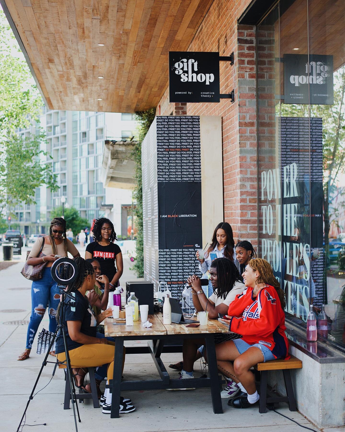 WE OUTSIDE!! 🔥 

Join us tomorrow at the Shop as we wrap up our Juneteenth Week of Black Liberation! #thisheregiftshop