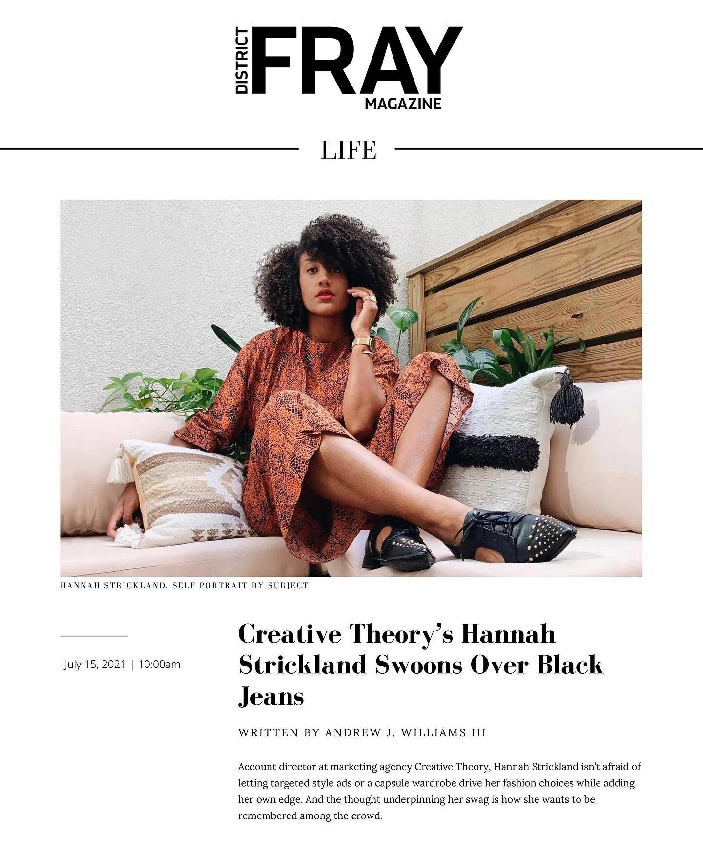 Welcome @heartbrkhannah, our newest Account Director and incredible asset to the team! Just joined the CTA team and already getting press hits. Check out her article in @districtfray magazine about her personal style and her love for black jeans!
