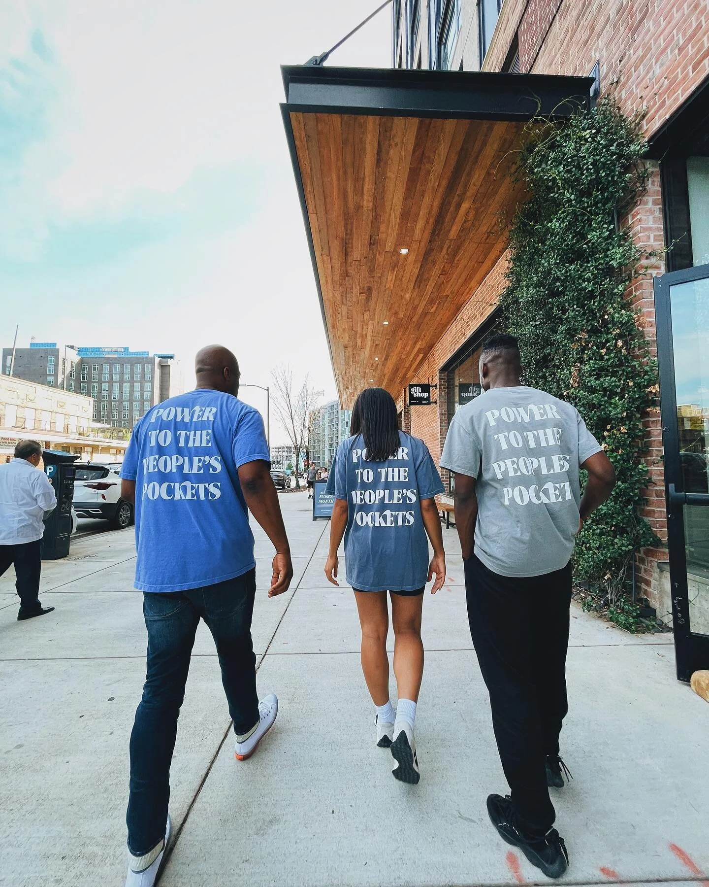 COMING IN HOT! 🥵 3 new colors in our Gift Shop tees: Flo Blue, Denim, and Grey available now