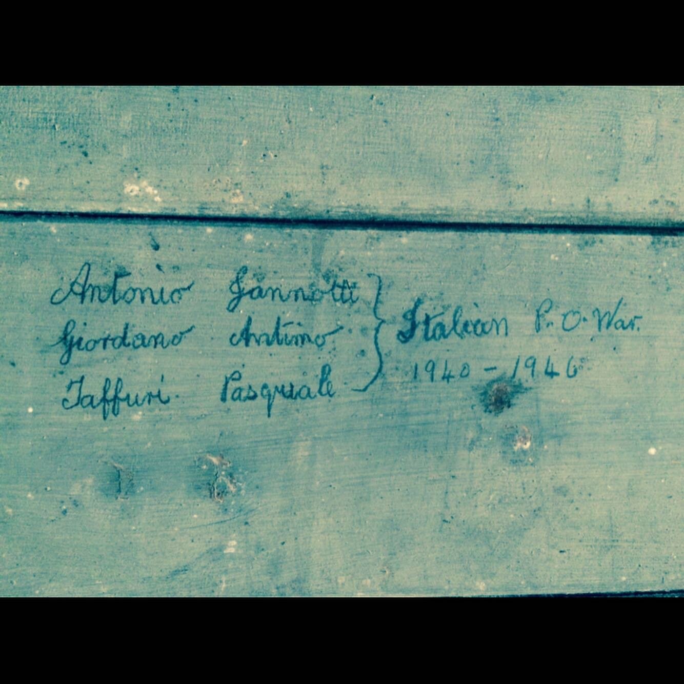 WW2 POW Graffiti found and preserved in one of our shepherds hut restorations  a few years back.
So these weren&rsquo;t always used to house shepherds !  From July 1941, Italian prisoners captured in the  Middle East were brought to Britain. This was