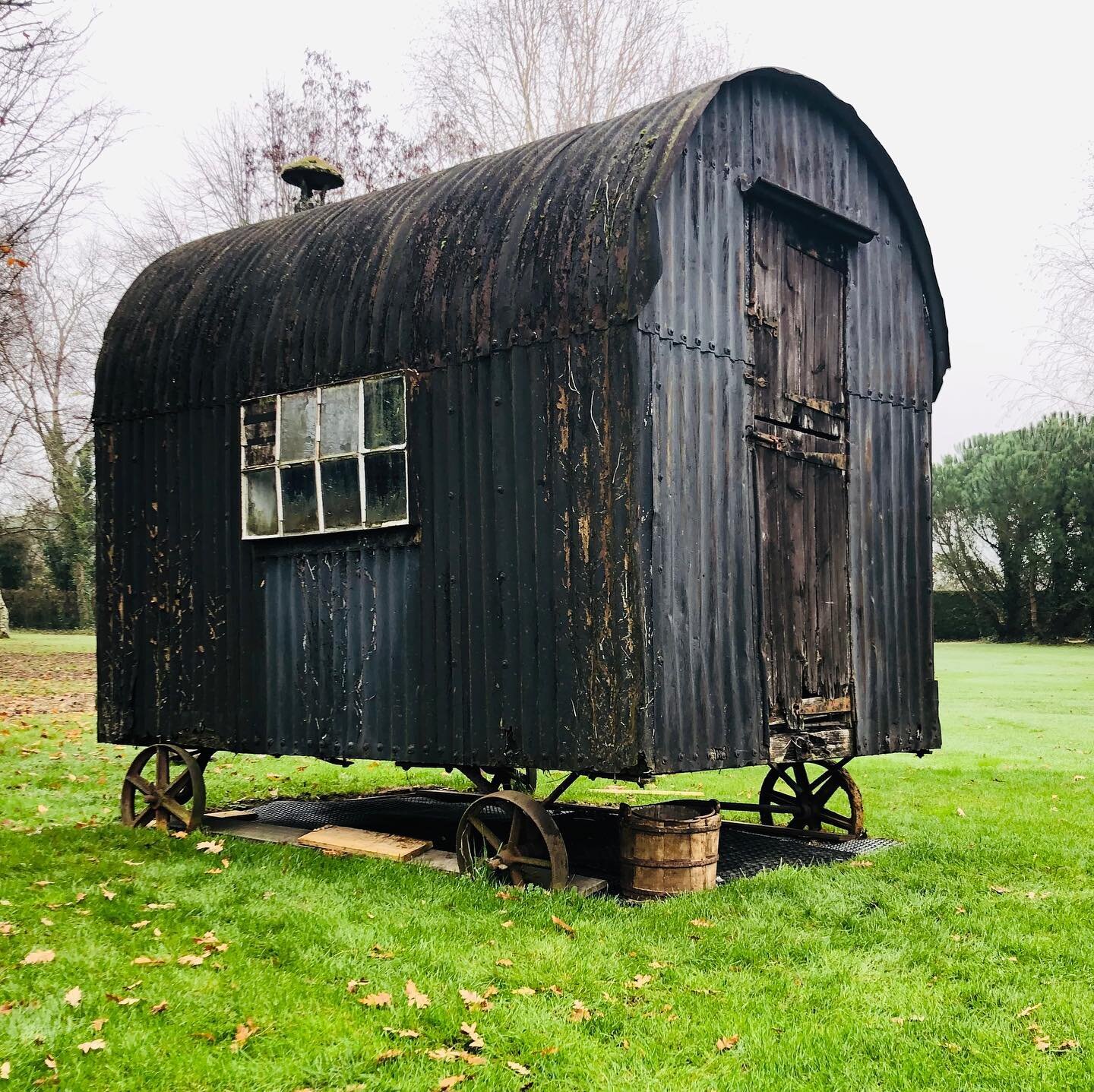 These old huts come in all different shapes and sizes, this little hut is full of character with its pathetically small wheels and axles.  #wonderful #shepherdshuts #hampshire #restorers #gardens #southdownnationalpark #outdoors #outdoorliving #histo
