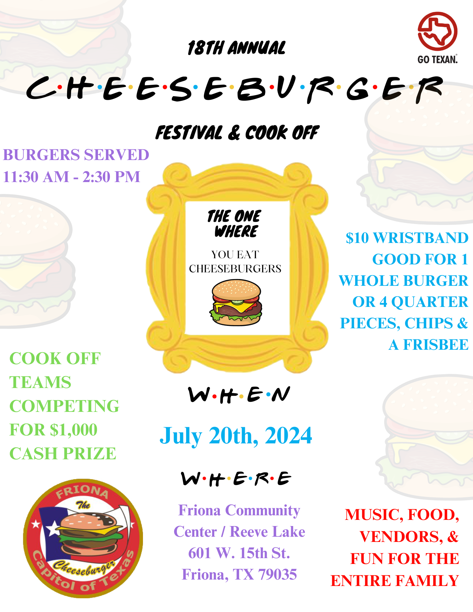 Cheeseburger Festival 2024 — Friona Chamber