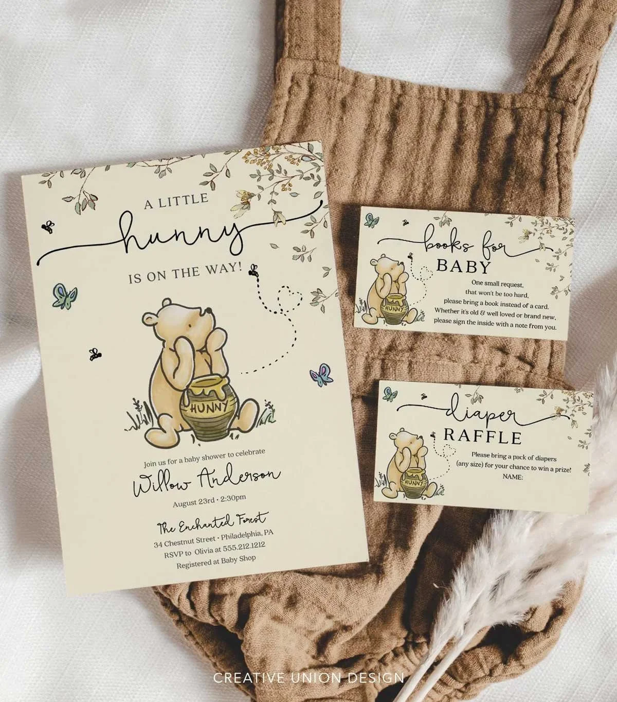 Winnie the Pooh Baby Shower Invitation Set