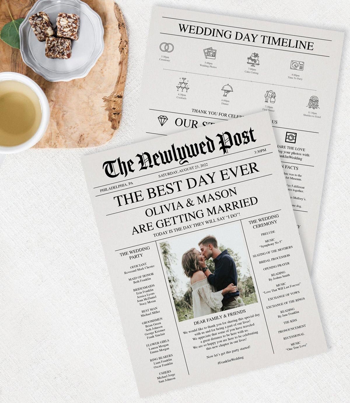 How to Make Newspaper Wedding Programs | DIY Printable Wedding Program