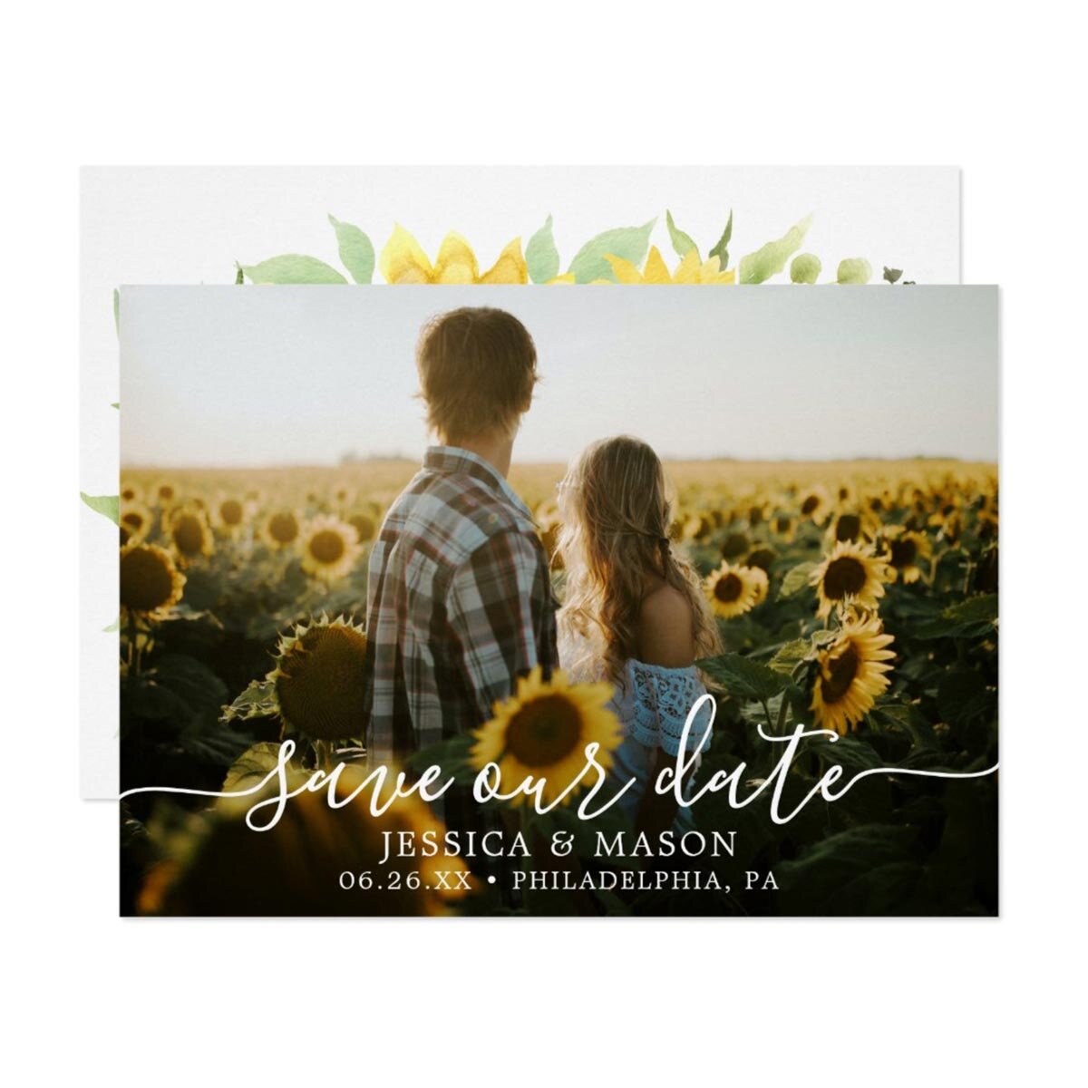 Sunflower Save the Date Cards