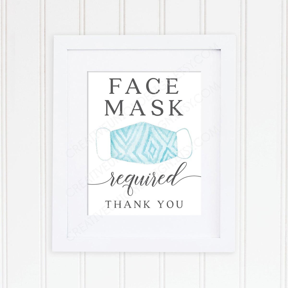 Blue Face Mask Sign
