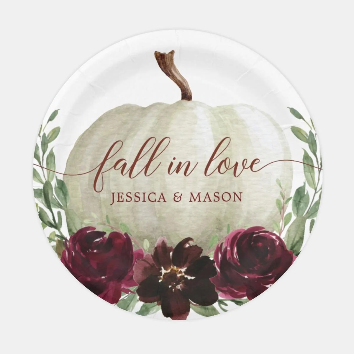 21 Burgundy Pumpkin "Fall in Love" Bridal Shower Theme Ideas