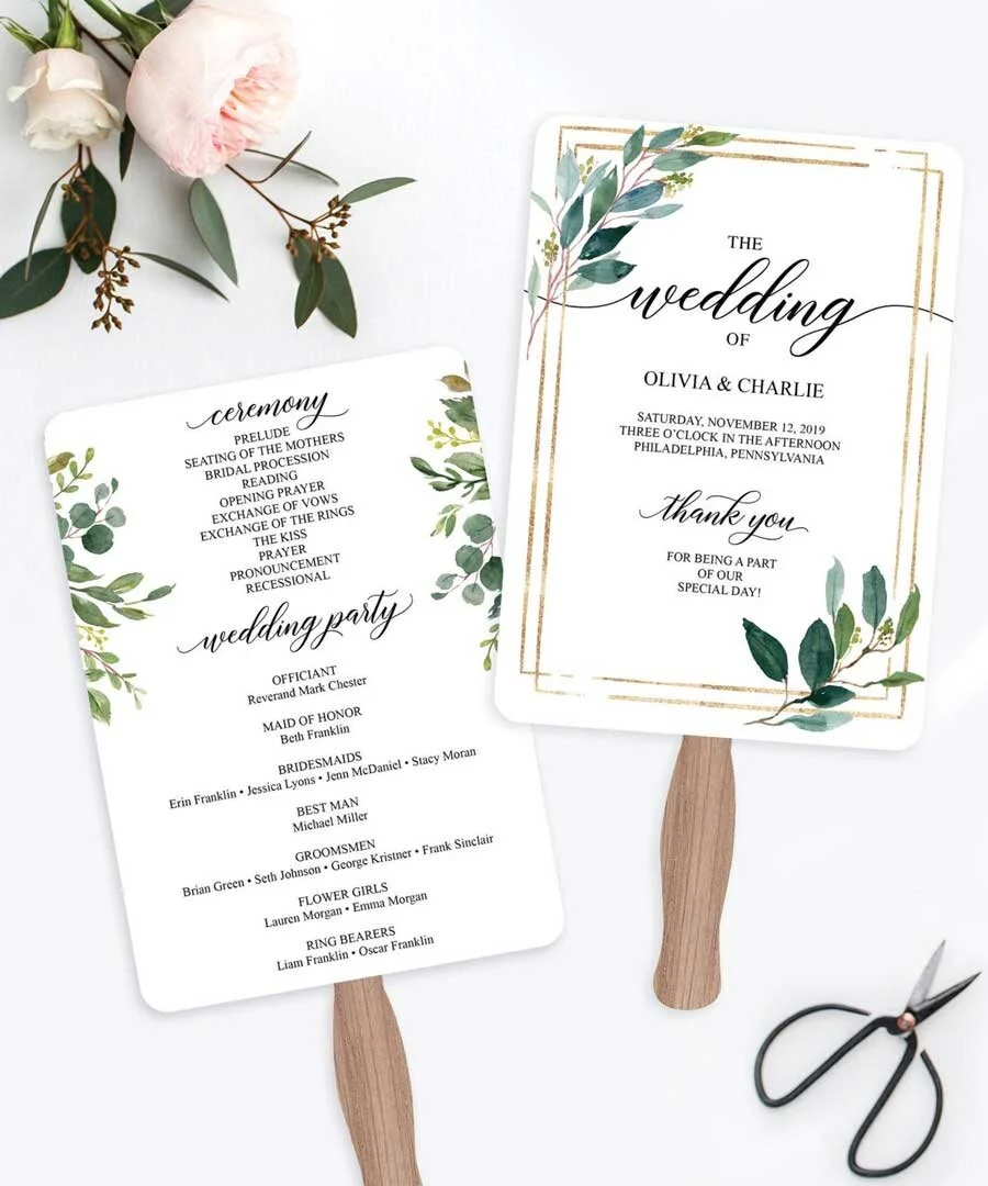 Wedding Fan Programs