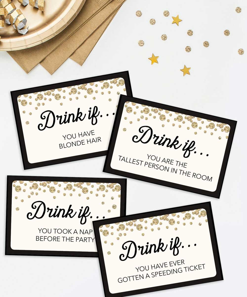 Printable Bachelorette Party Drink If Game Cards