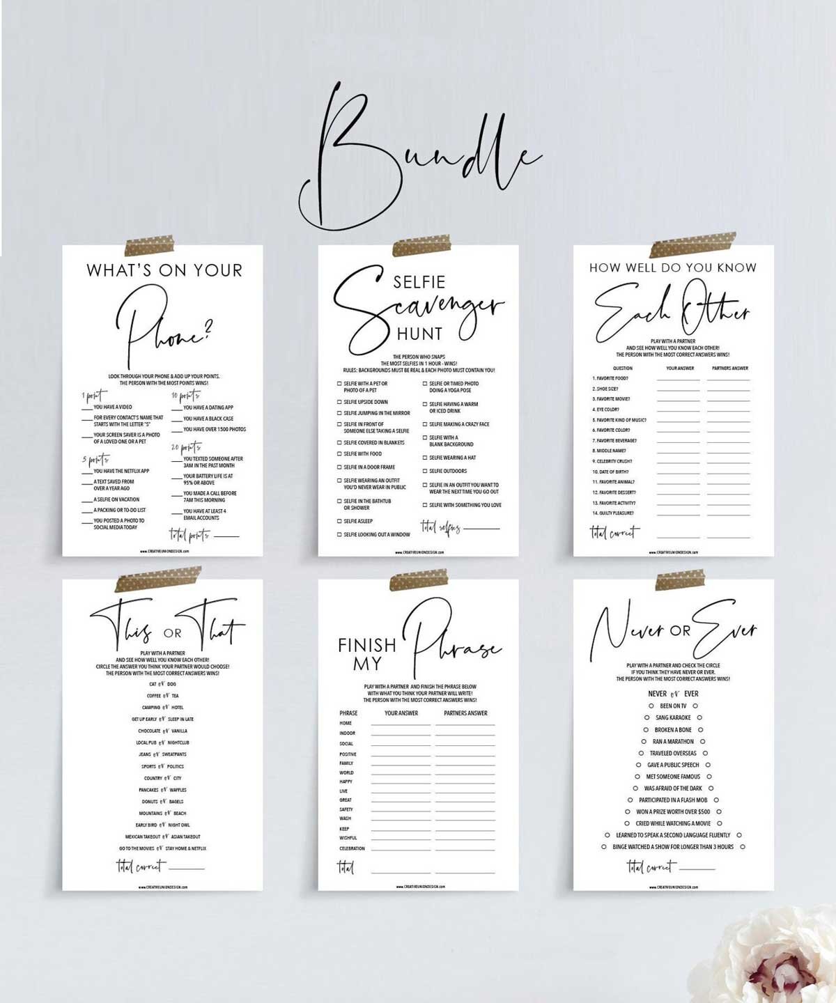 Printable Adult Party Game Bundle