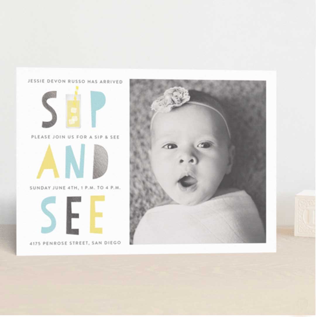 Baby Photo Sip &amp; See invitations