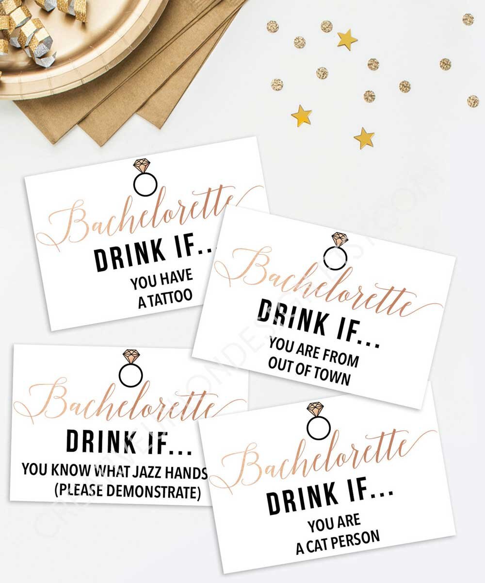 bachelorette drinking cards