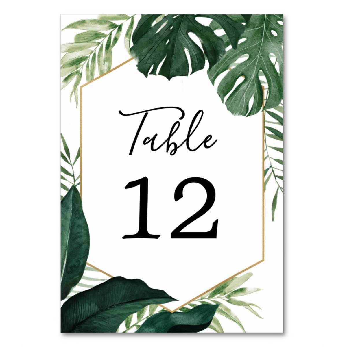 Tropical Wedding Table Numbers
