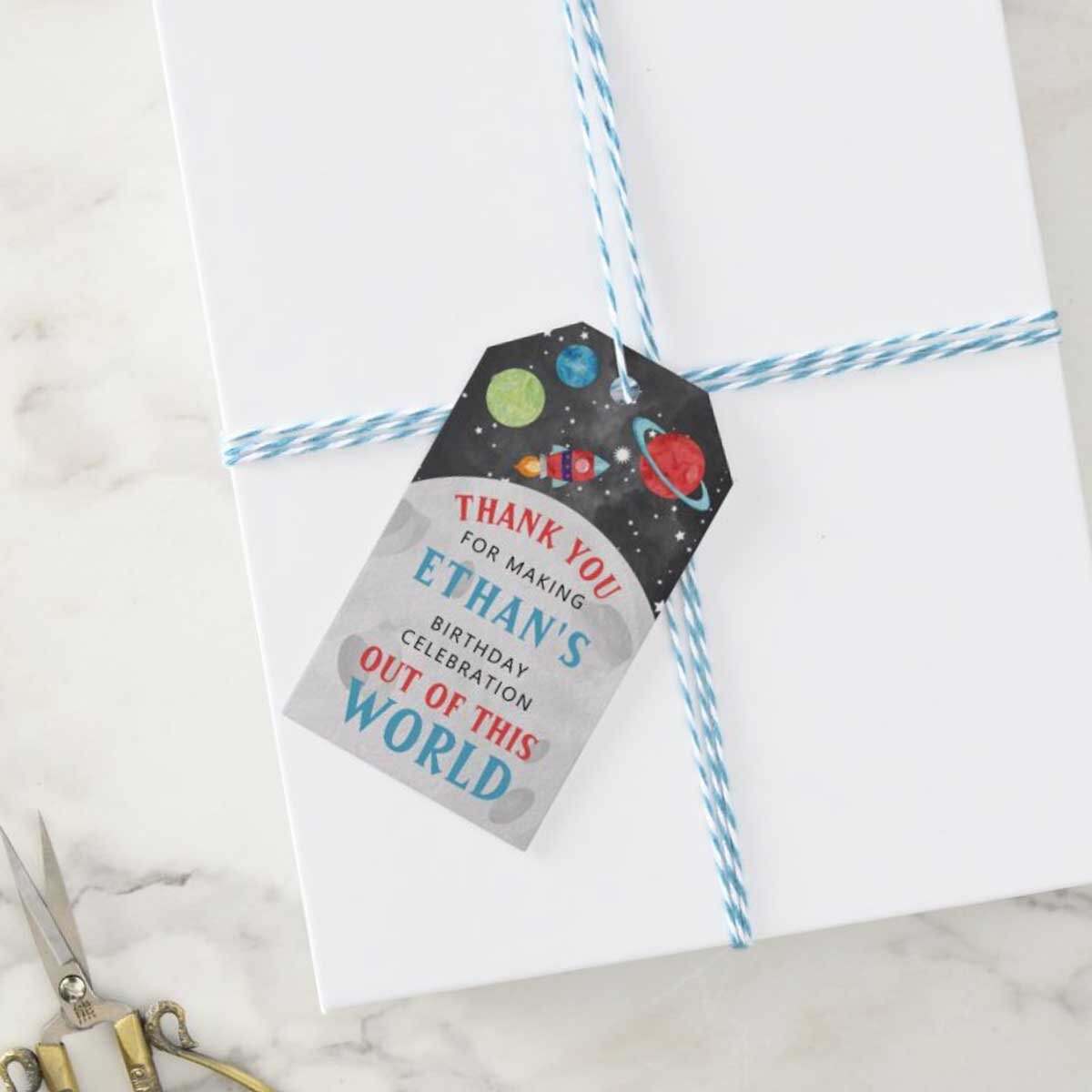 OUTER SPACE BIRTHDAY FAVOR TAGS
