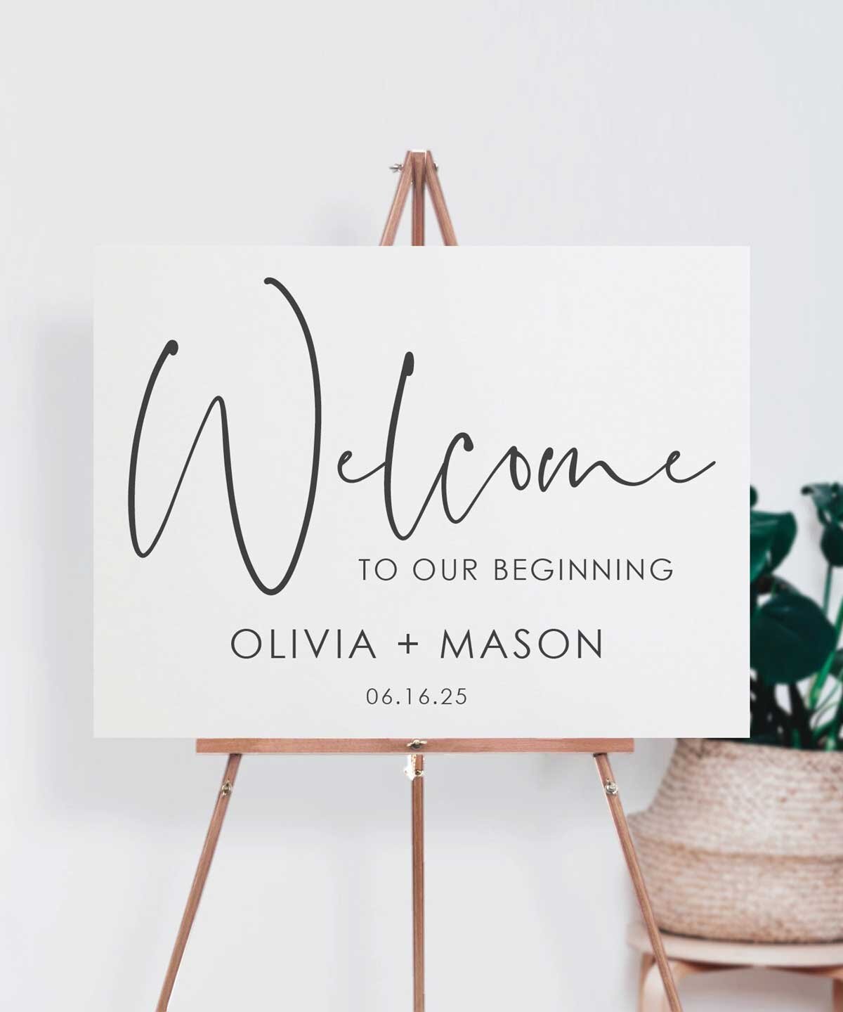 Minimal White Welcome Sign