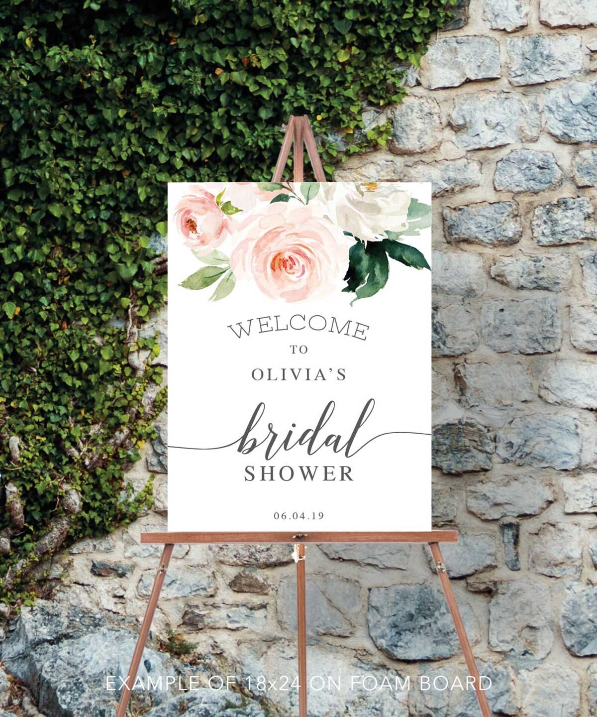 Blushing Blooms Welcome Sign
