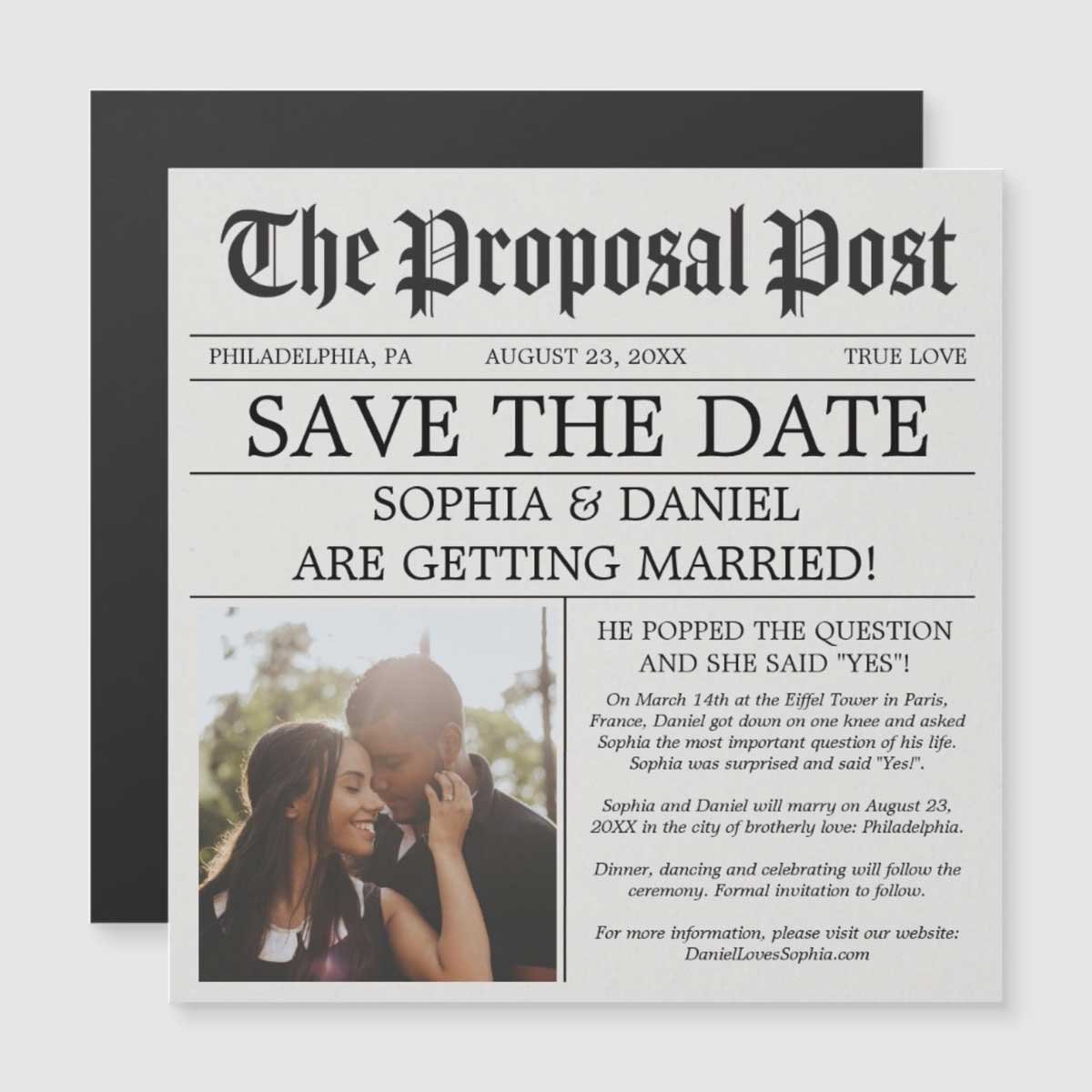 Save the Date Newspaper