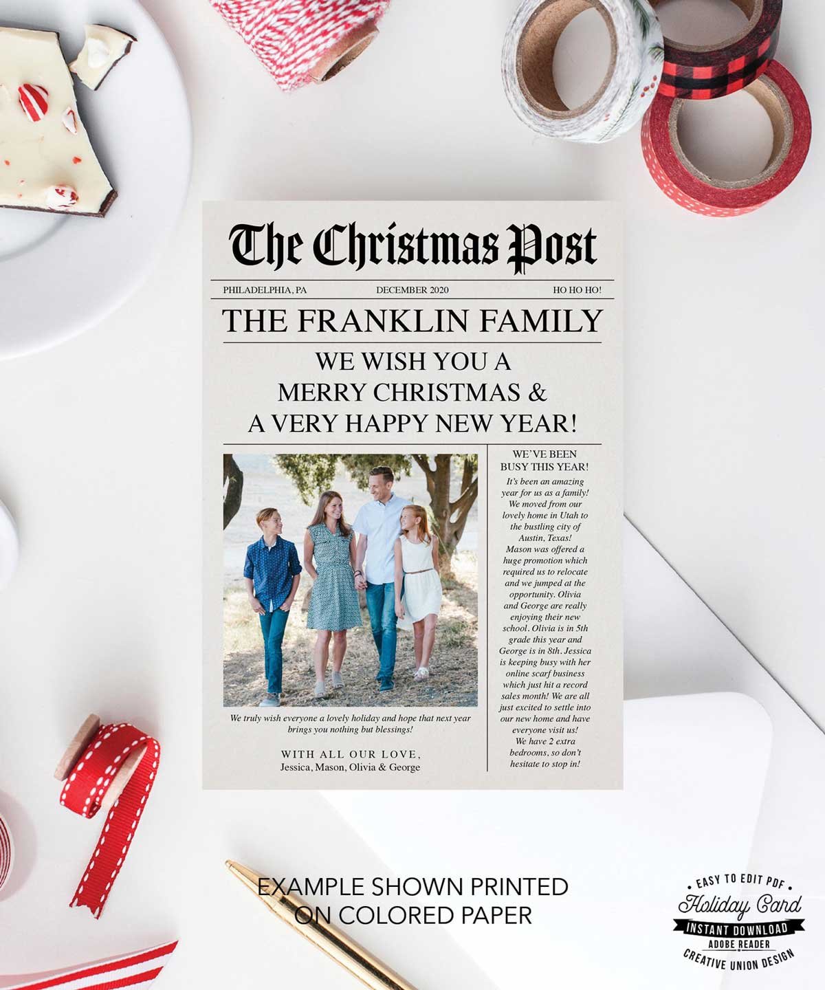 christmas newspaper post car