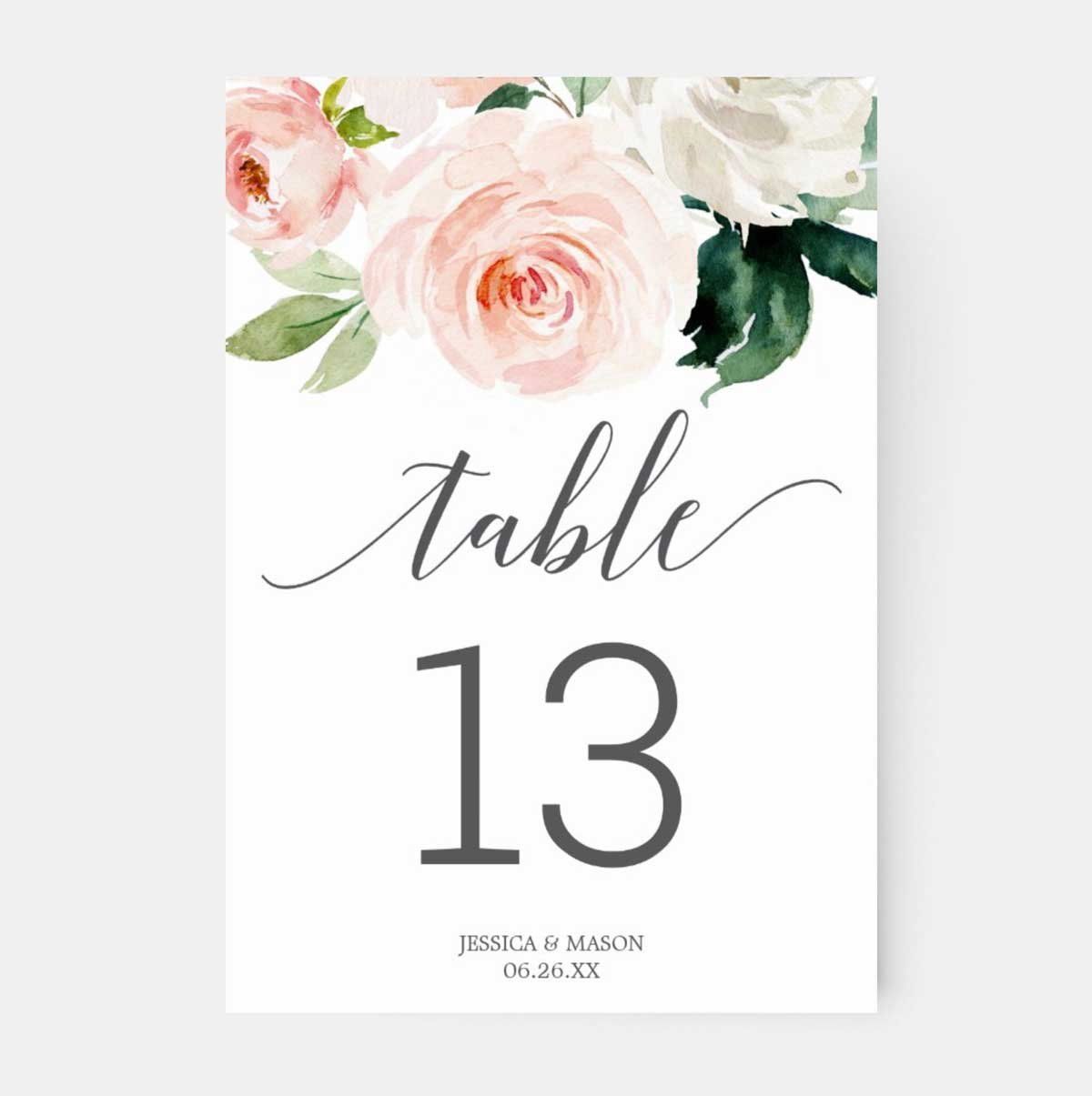 Wedding Table Numbers