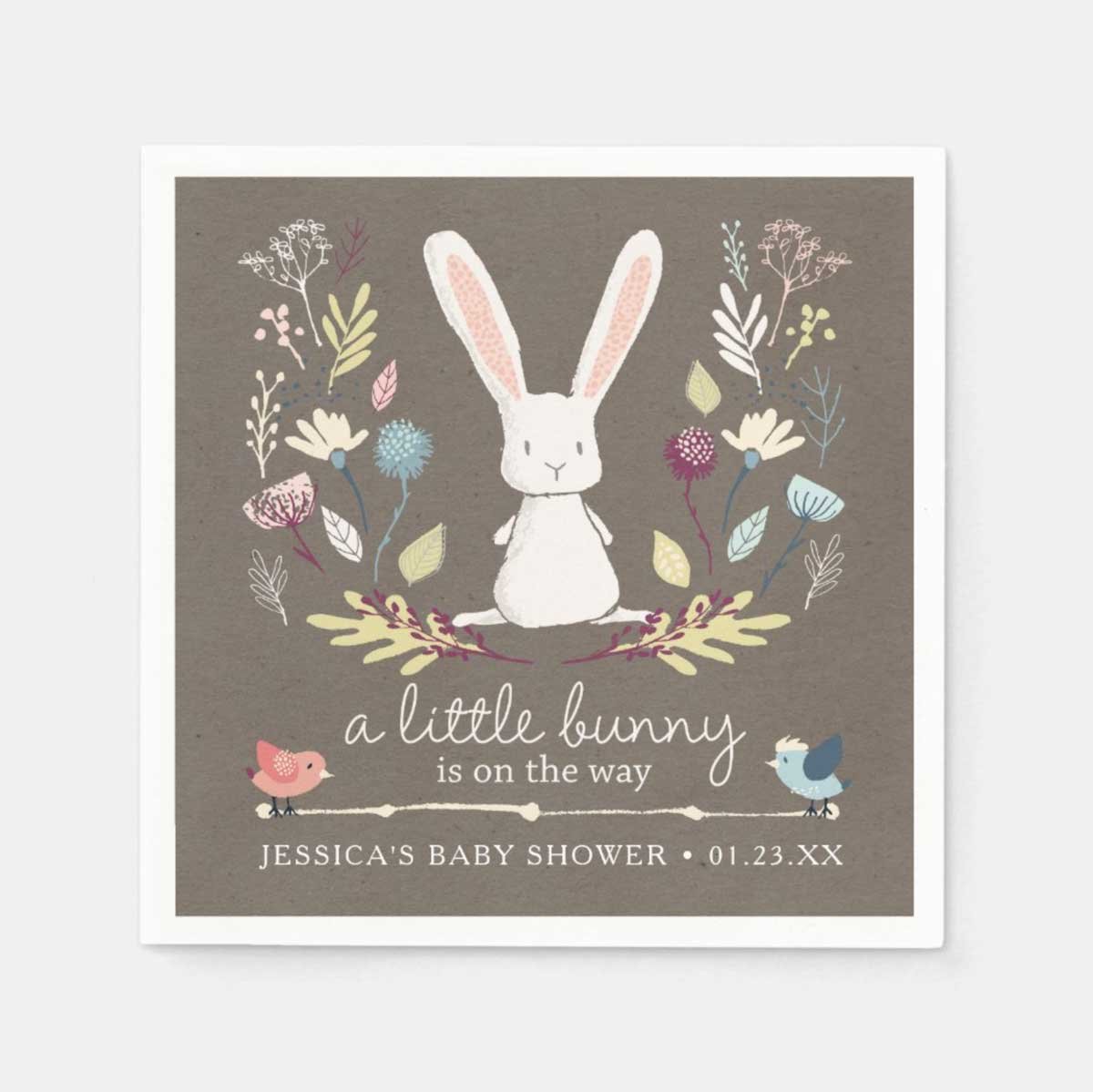 Bunny Baby Shower Napkins