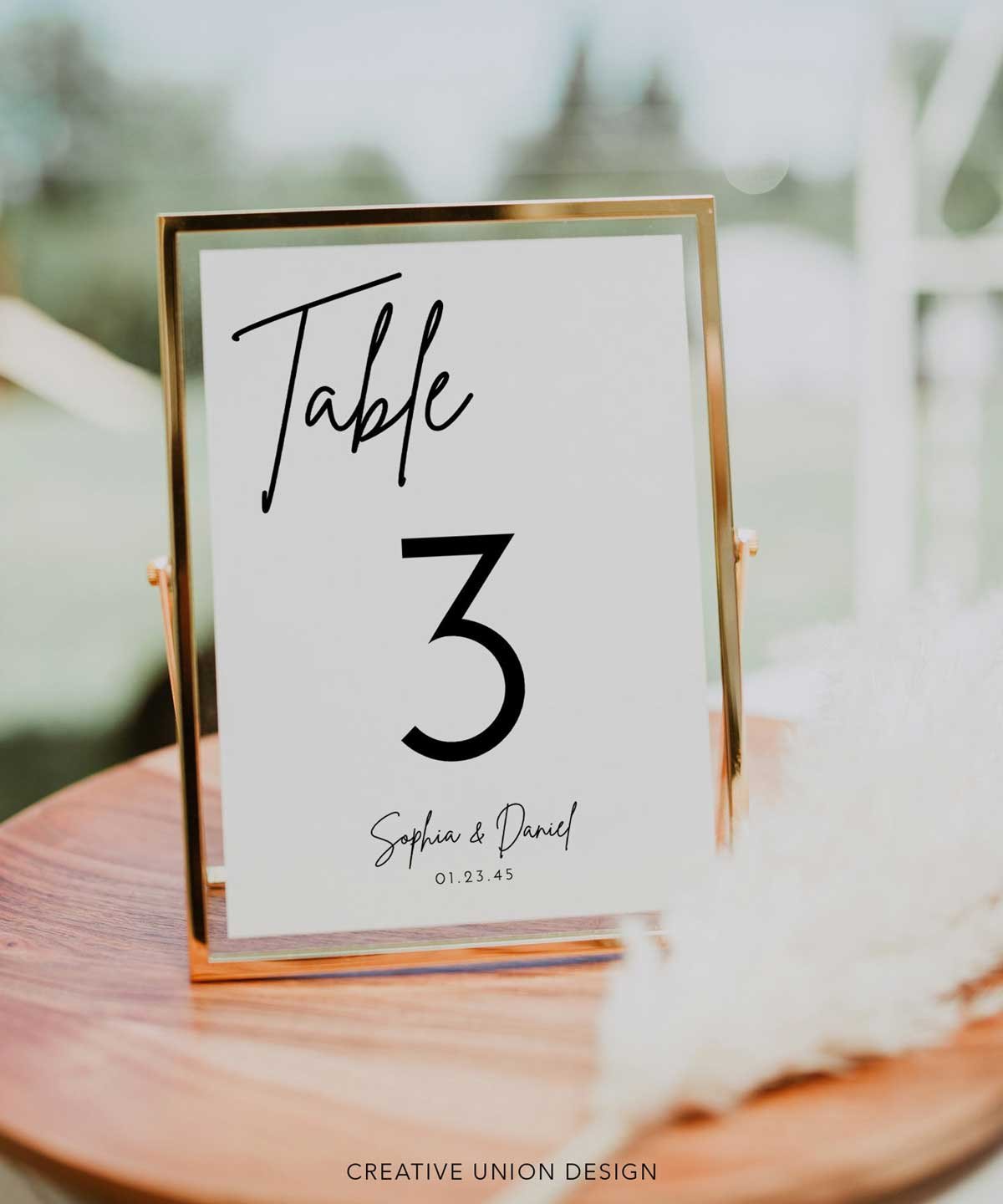 Modern Wedding Table Number Templates