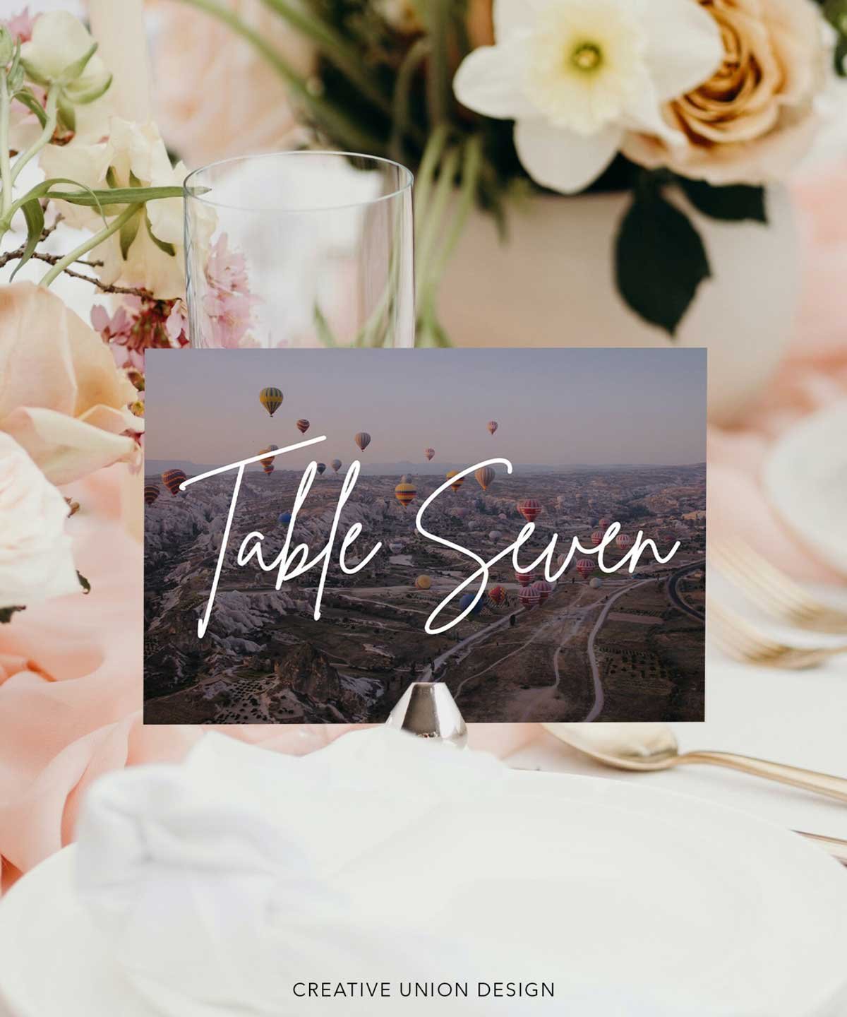Wedding Table Numbers, Photos, Handwriting