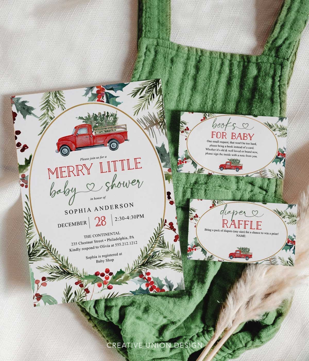 Merry Little Baby Shower: A Vintage Red Truck Holiday Theme Perfect for  December Celebrations, image size:1200x1401