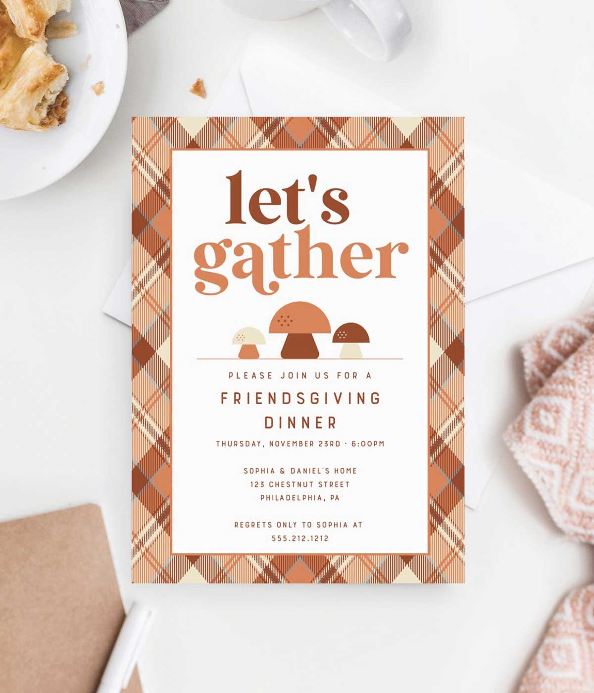 Lets Gather Thanksgiving Invitation