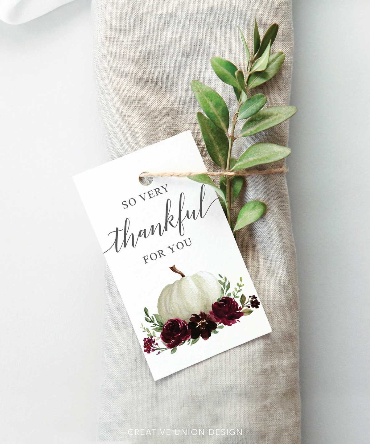 thanksgiving place card tag