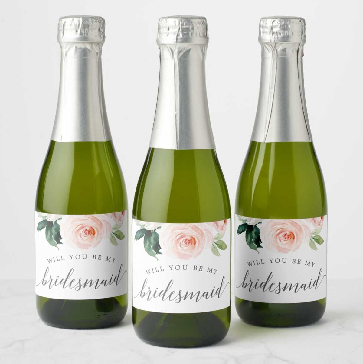 bridesmaid proposal champagne labels