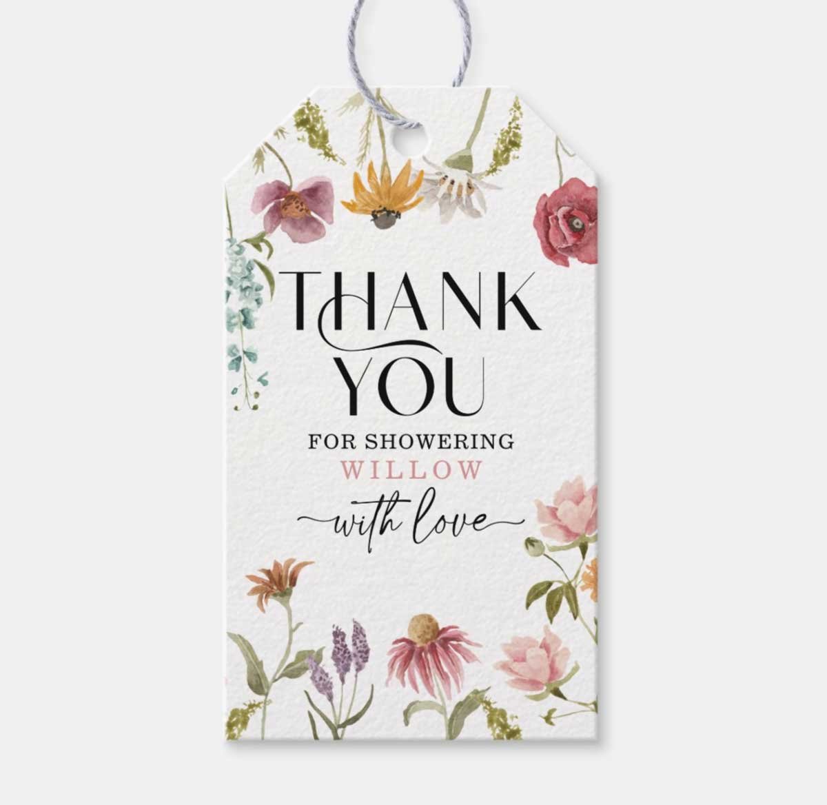 bridal shower thank you tags