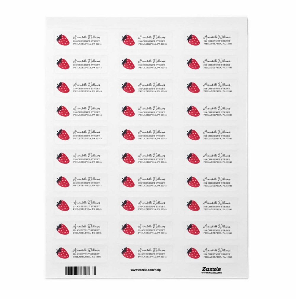 strawberry mailing labels