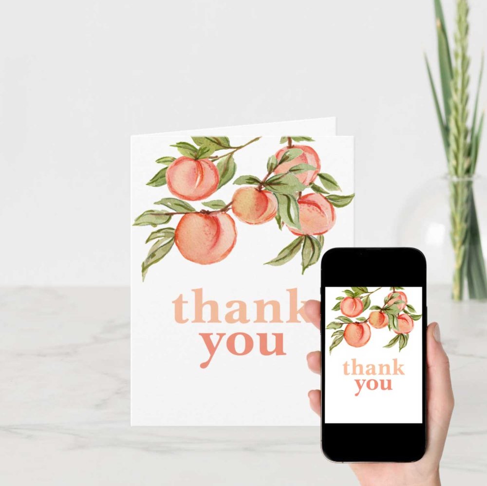 peach thank you cards
