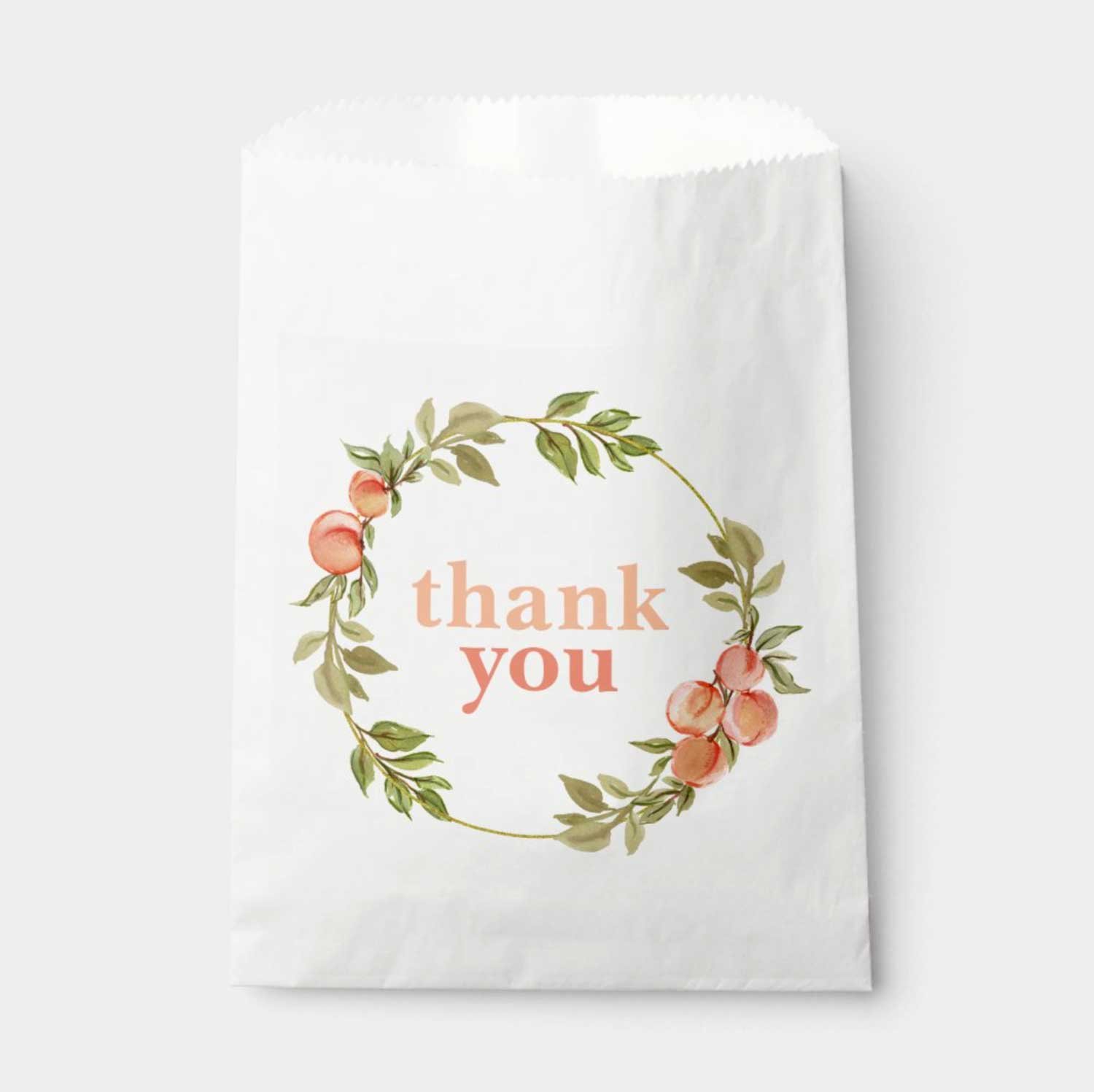 peach thank you favor bags