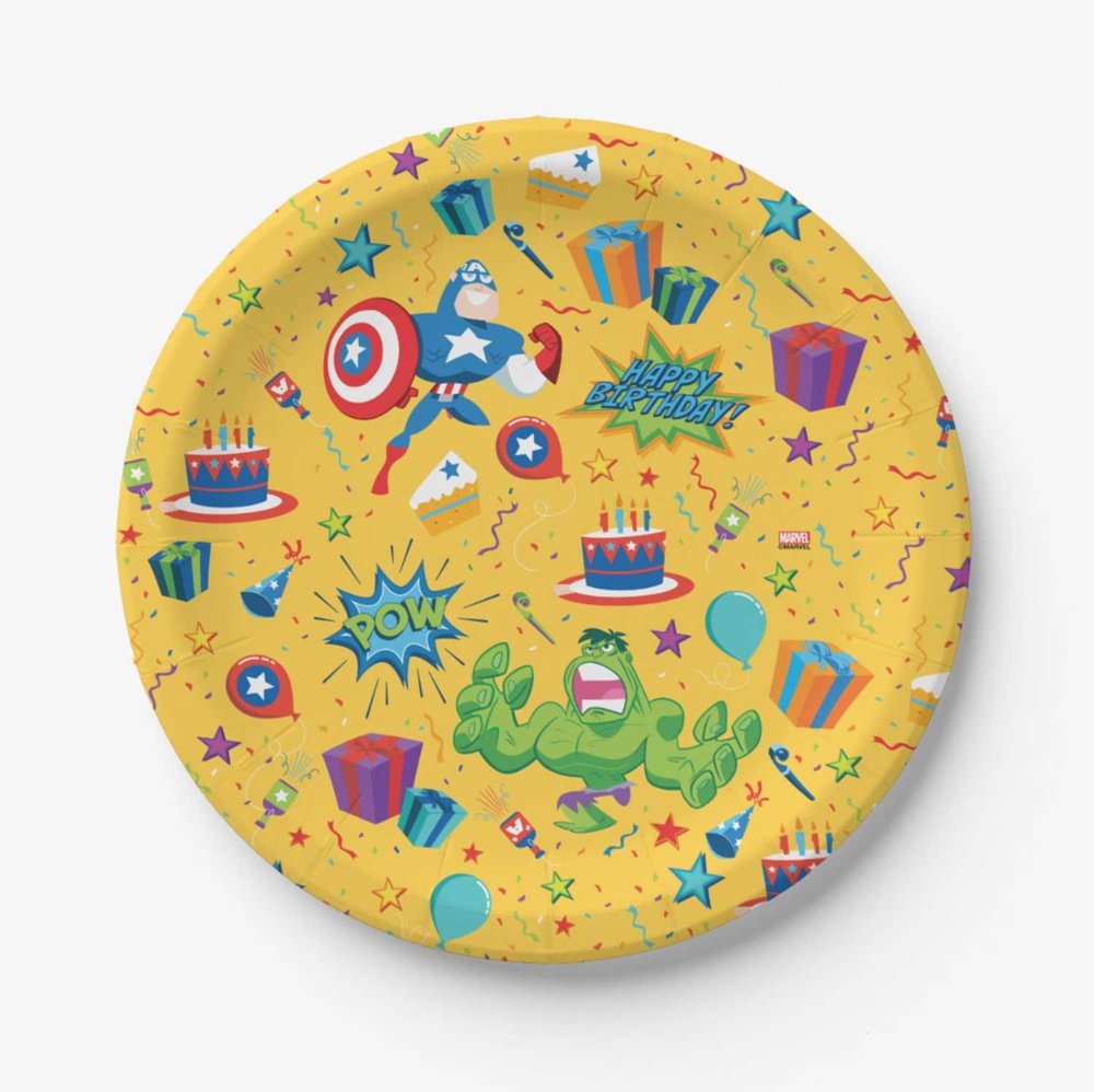 Avengers Birthday Party Paper Plates